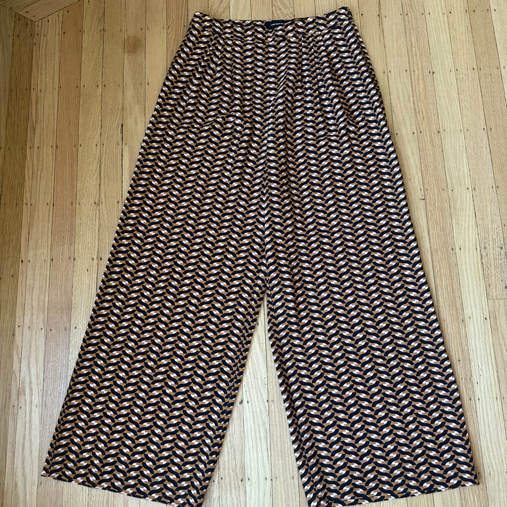 Orange Geometric Palazzo Trouser Pants